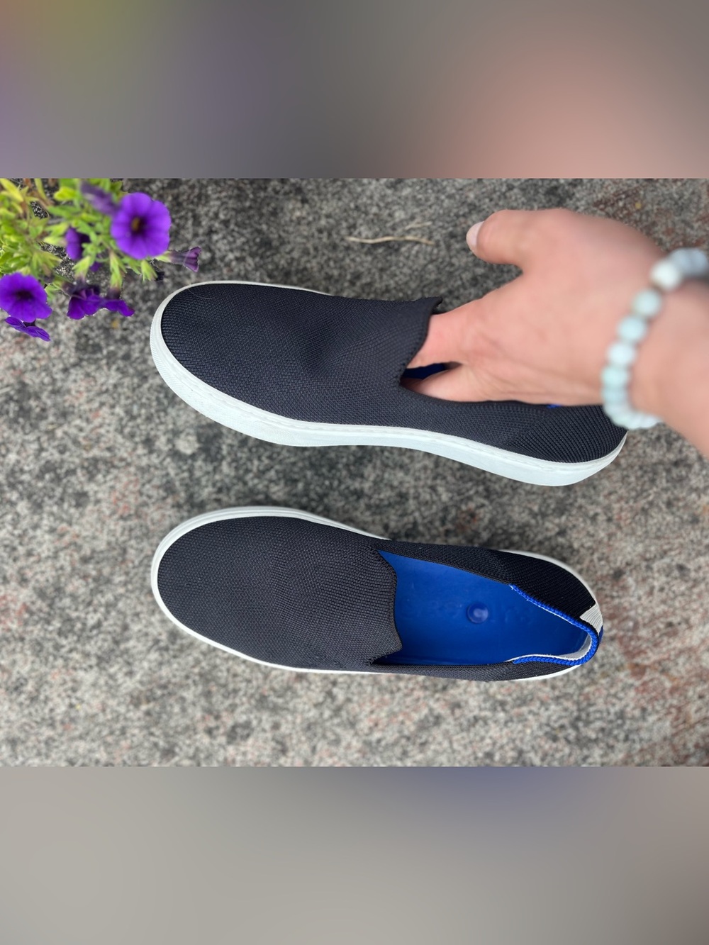 Rothy’s The Original Slip-On Sneakers Classic Black size 7